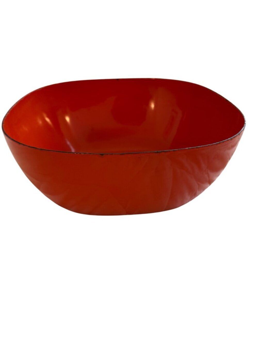 Cathrineholm Enamelware Metal Square Bowl Orange Minimalist Functional MCM
